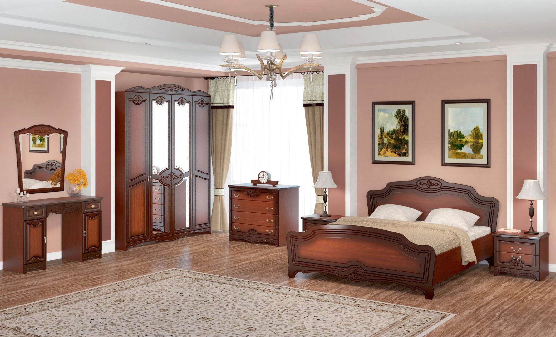 Спальня Лотос Орех Браво мебель