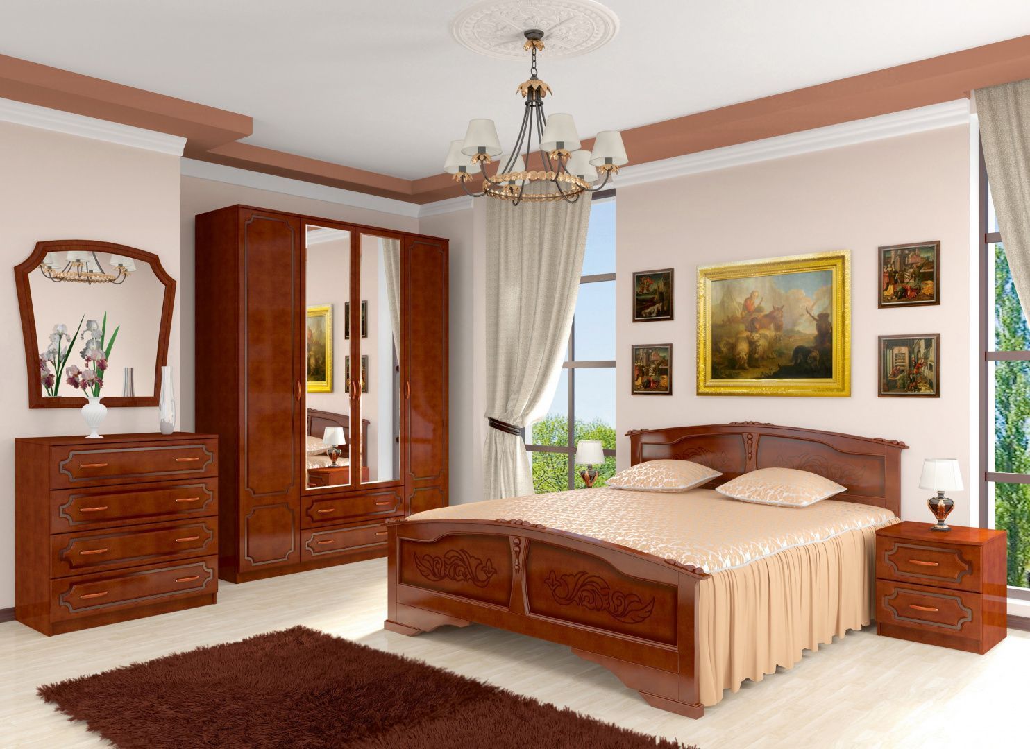 Спальня Лакированный орех Браво мебель