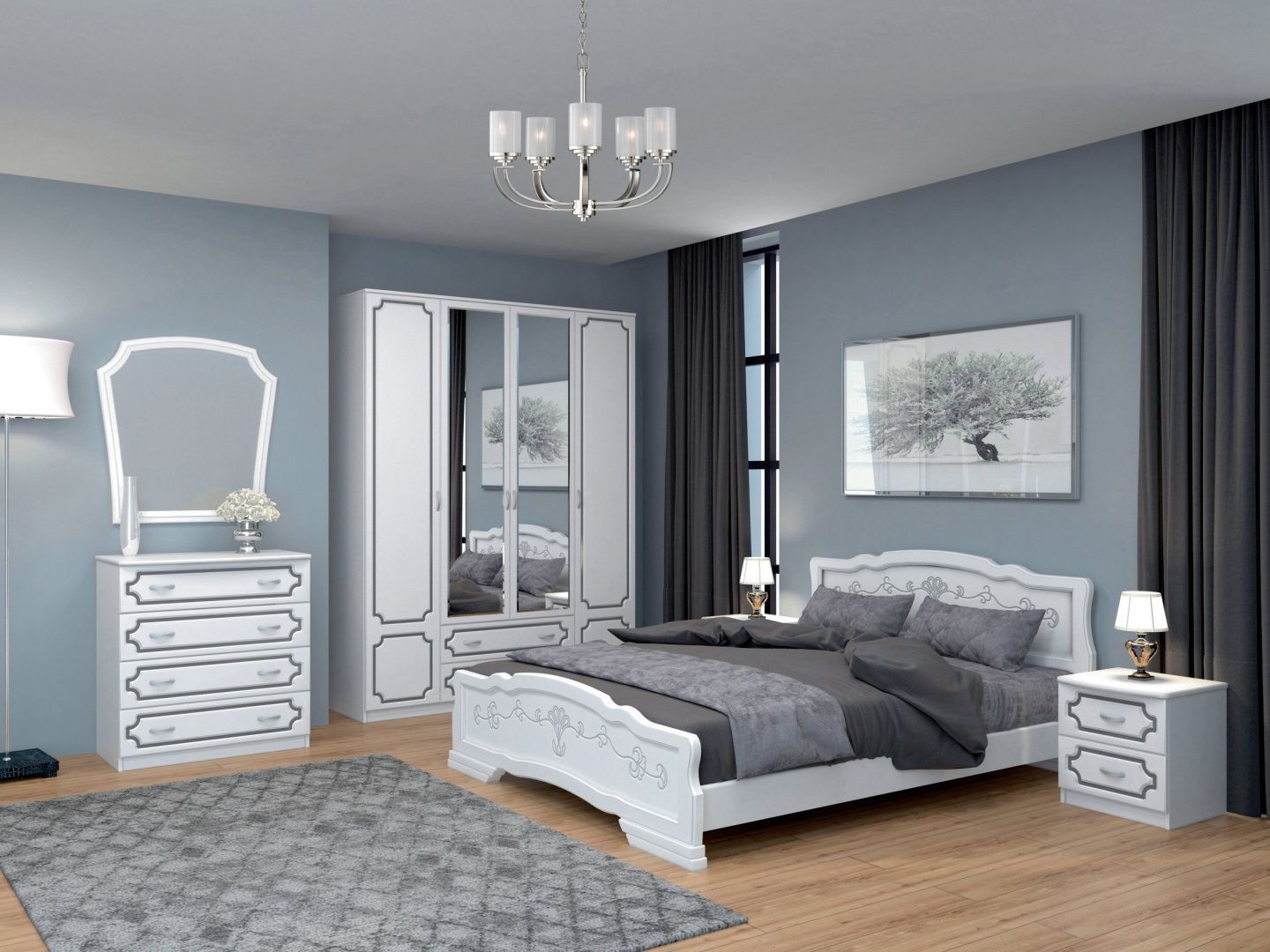 Спальня Лакированный жемчуг Браво мебель