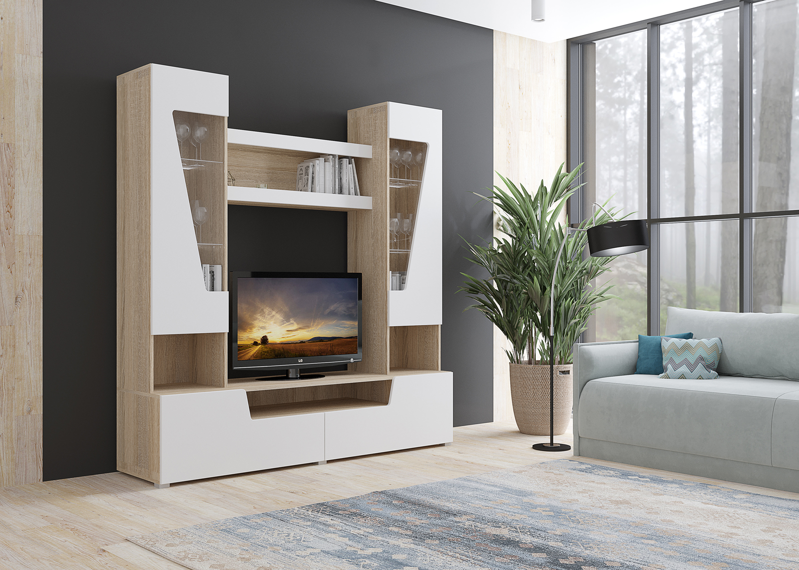 Гостиная Анталия-2 1800х466х1920 Горизонт