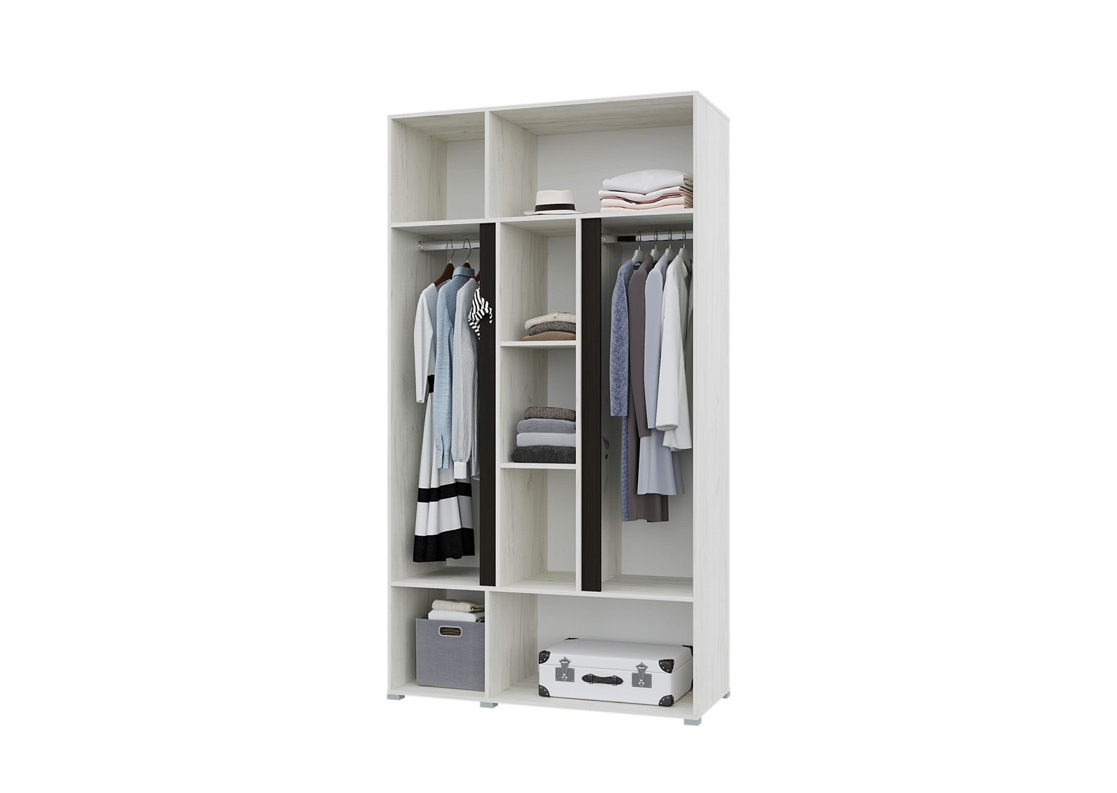 Шкаф 3дв с зеркалом Вега 1200х520х2200 Горизонт