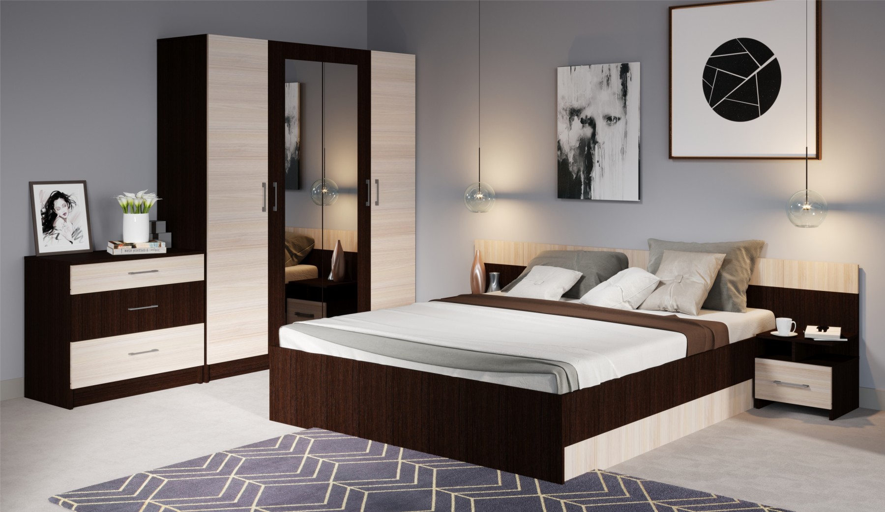 Спальня Алена (Вариан комплектации 2) Империал