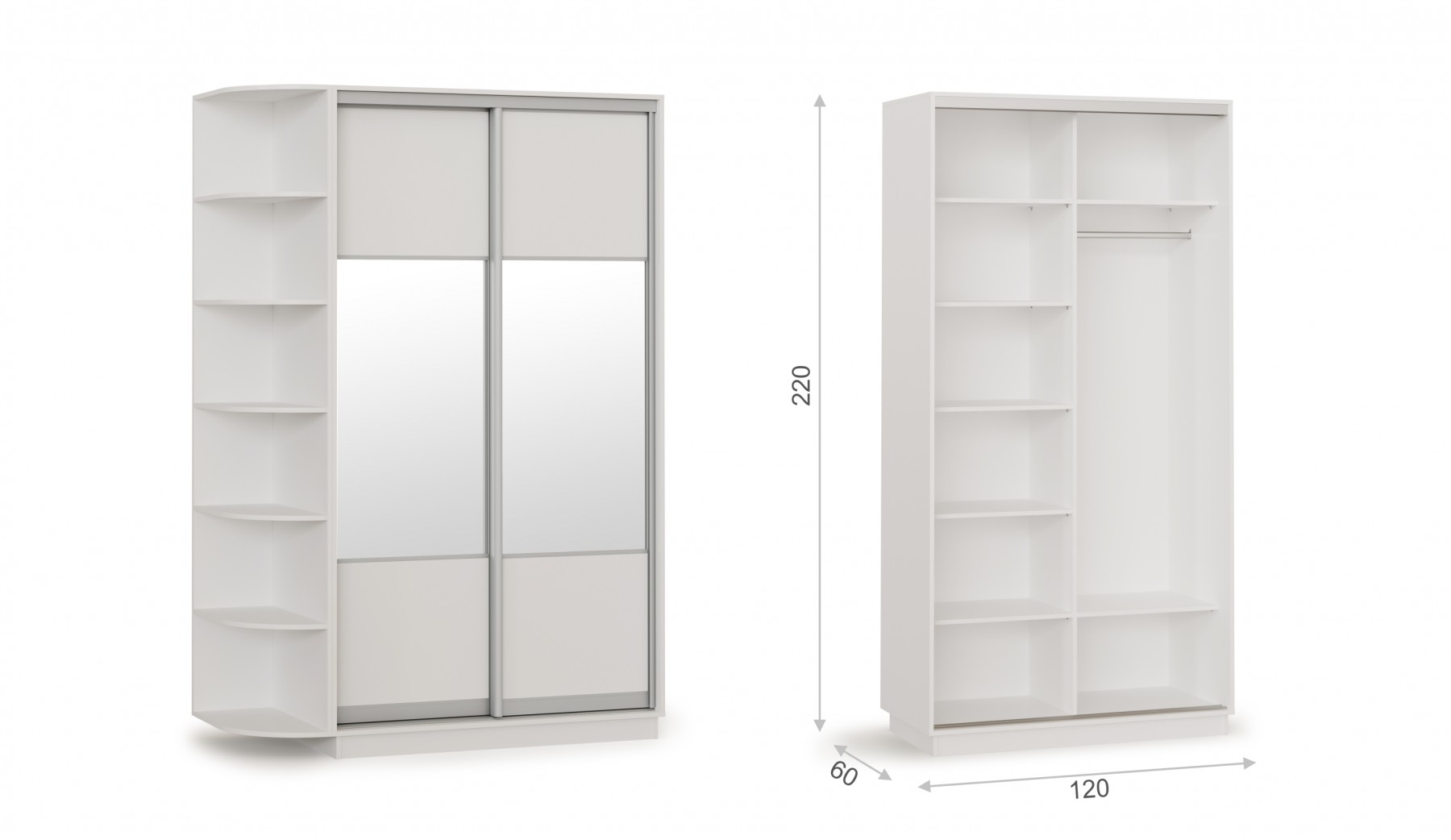 Шкаф-купе 120 КК Тетрис 1200х600х2200 Империал