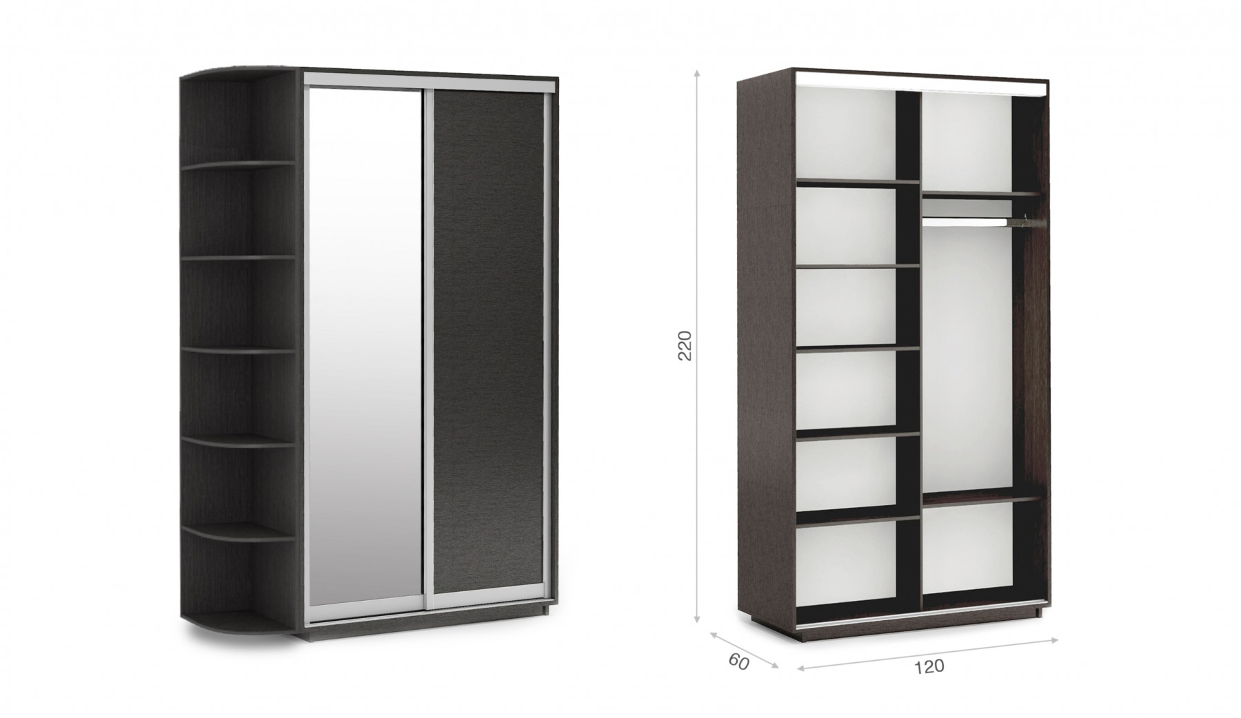 Шкаф-купе 120 ДЗ Тетрис 1200х600х2200 Империал