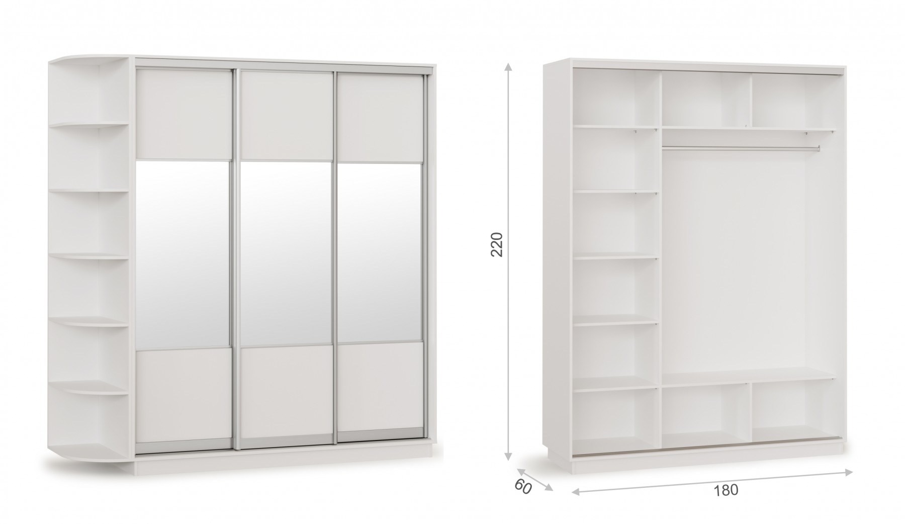 Шкаф-купе 180 ККК Тетрис 1800х600х2200 Империал