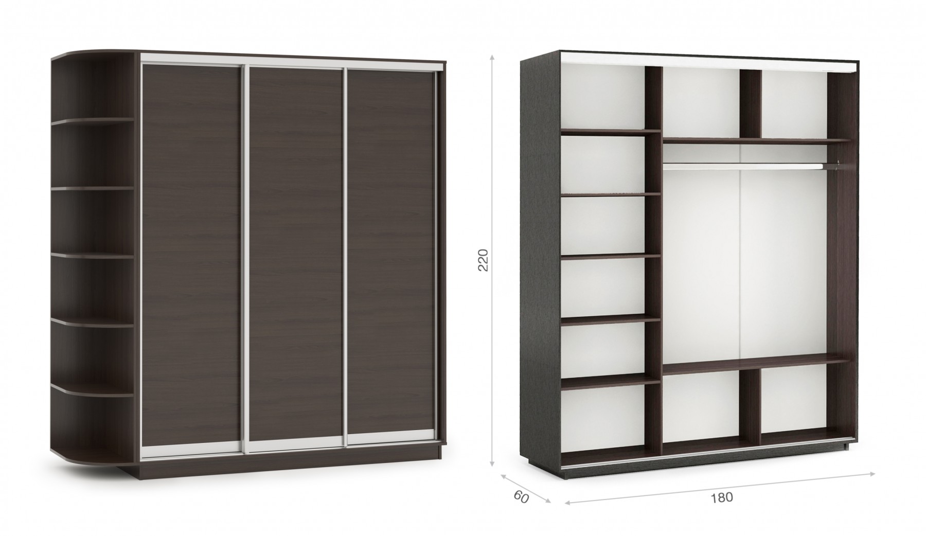 Шкаф-купе 180 ДДД Тетрис 1800х600х2200 Империал