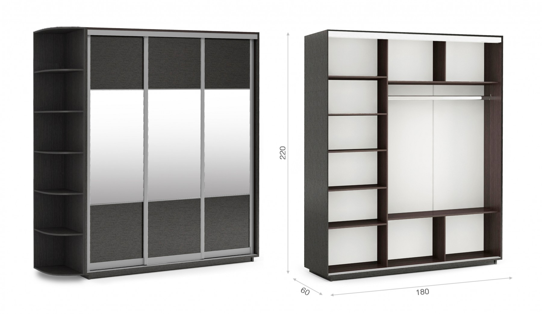 Шкаф-купе 180 ККК Тетрис 1800х600х2200 Империал