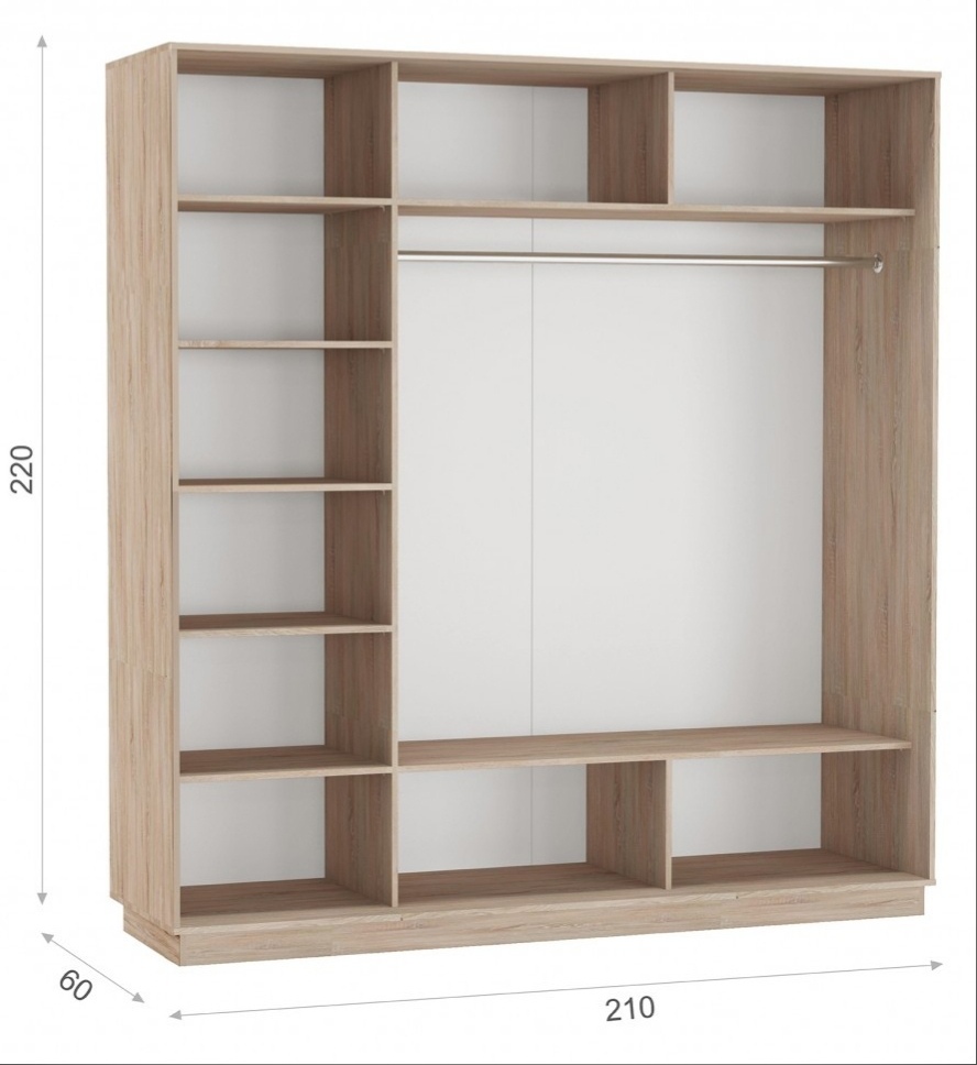 Шкаф-купе 210 ДЗД Тетрис 2100х600х2200 Империал