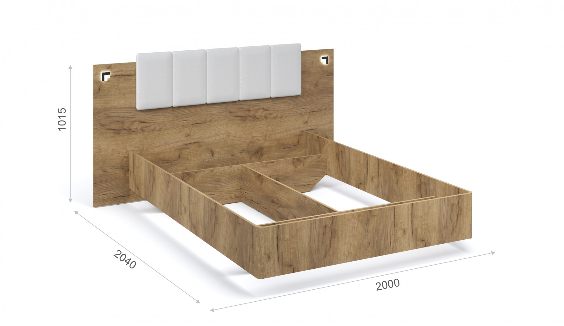 Кровать 1400 Мишель 2000х2040х1015  Империал