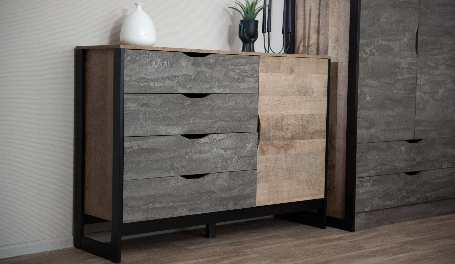 Комод 1д4ящ Стокгольм 1380х402х982 Империал