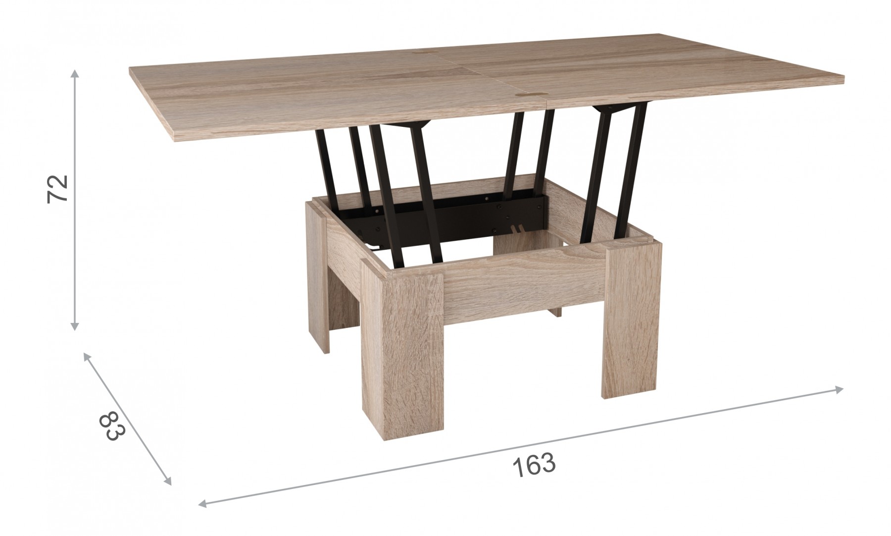 Стол журнальный Трансформер 815х830х450 Империал