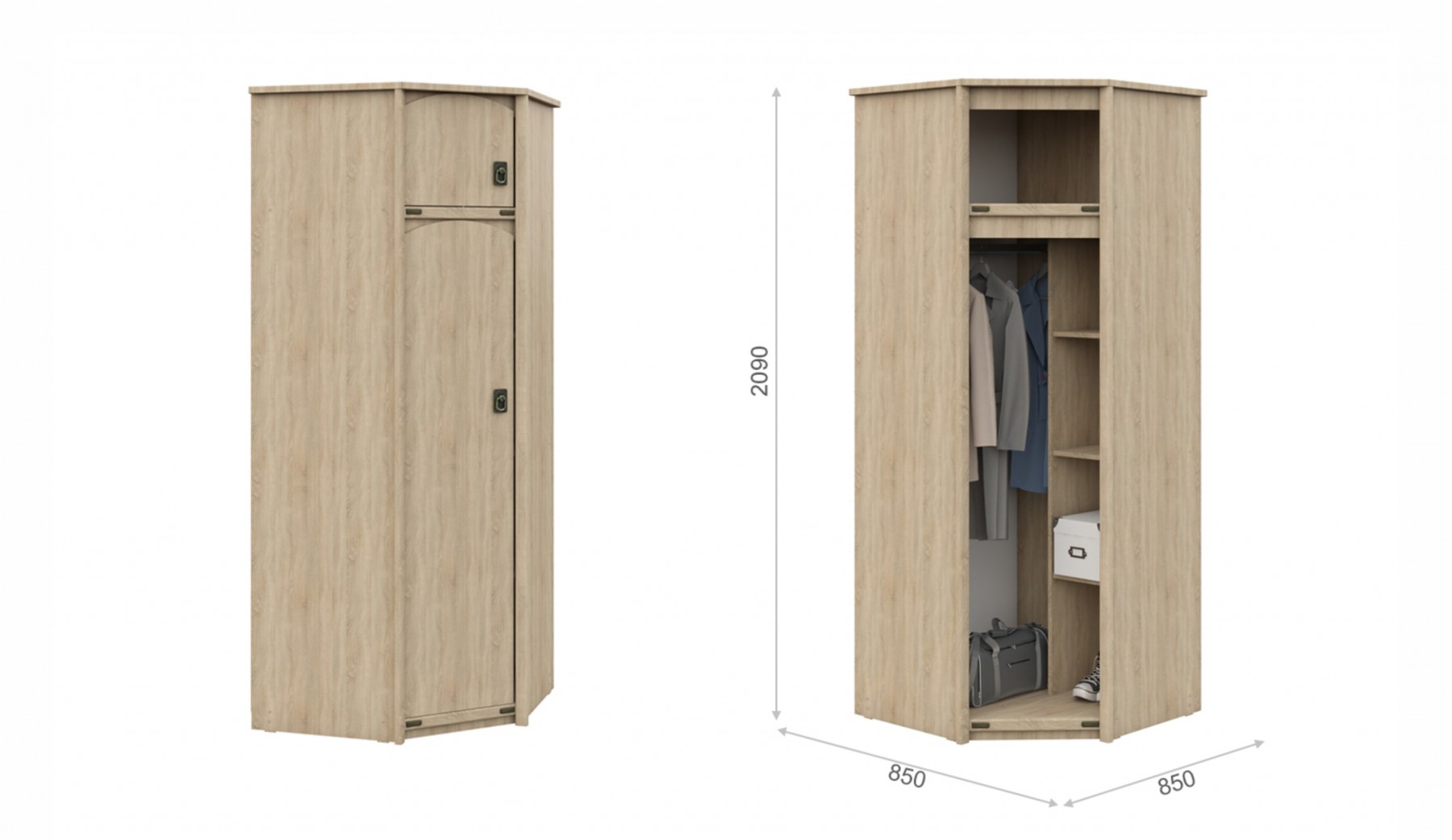 Шкаф угловой Валенсия 850х850х2090 Империал