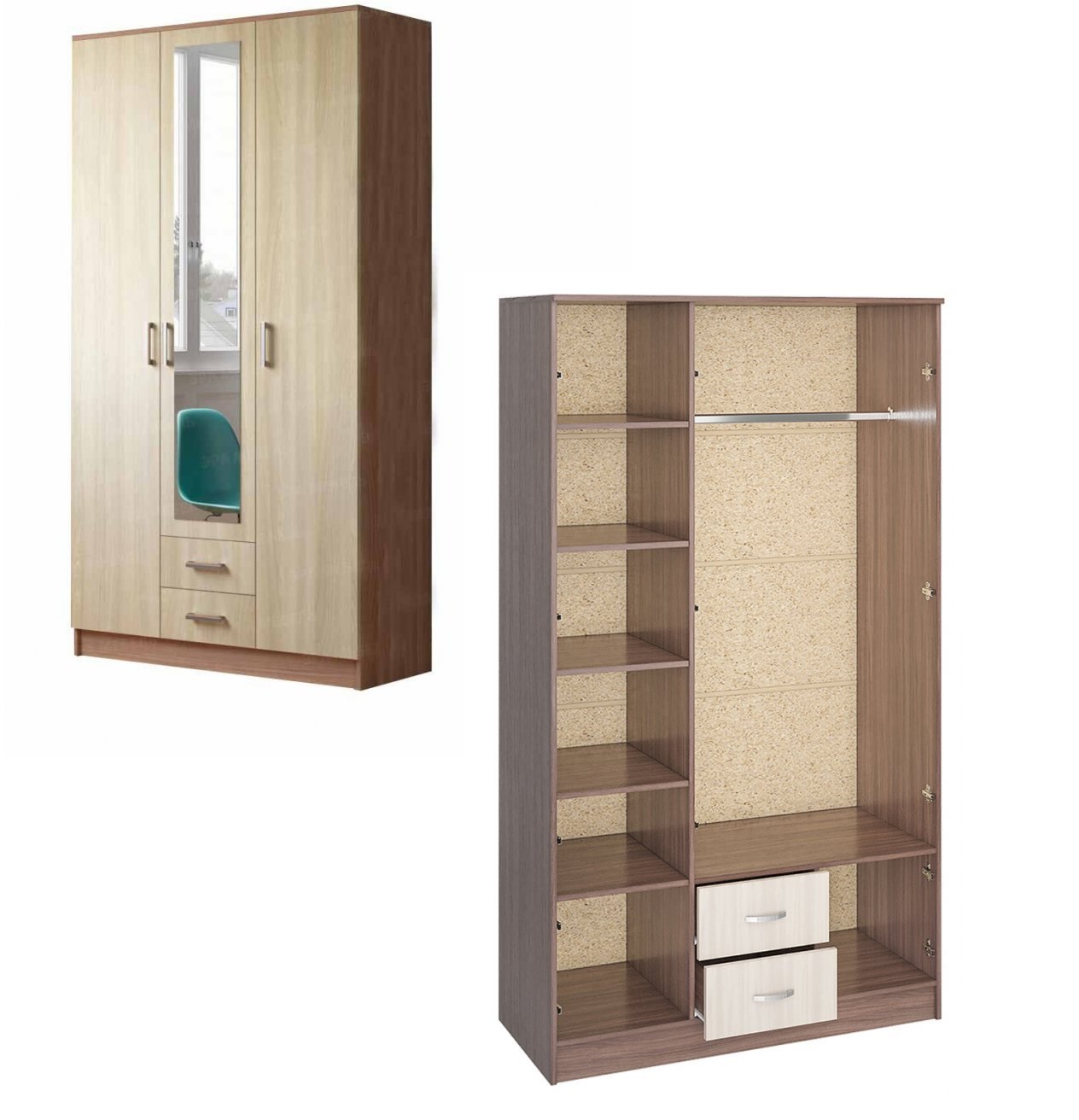 Шкаф ШК-3 с зеркалом Ронда Интерьер центр 1200*520*2120