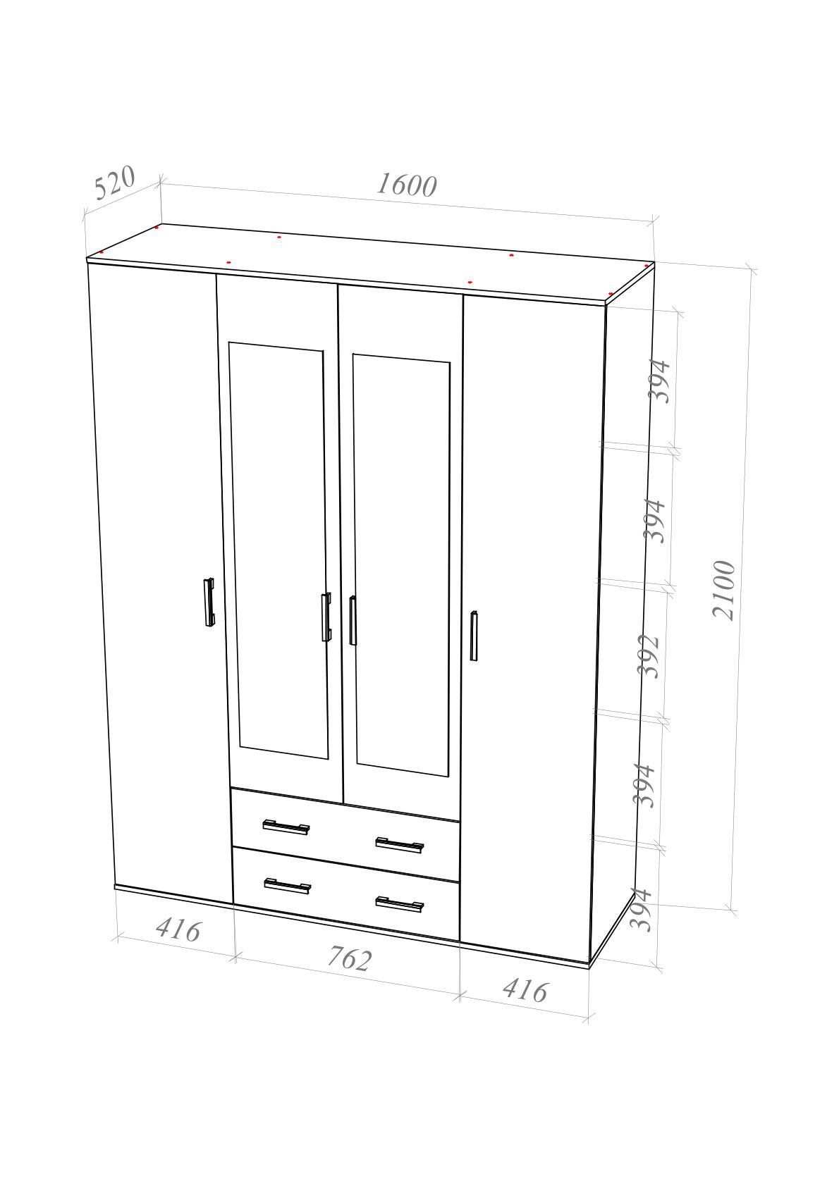 Шкаф Шон-7 Пирамида 1600*540*2100