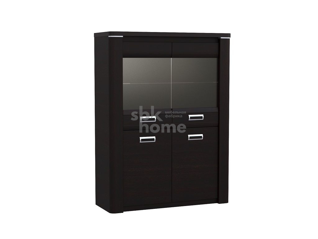 ГМ-5 Пенал со стеклом низкий Магнолия 1204х452х1600 СБК