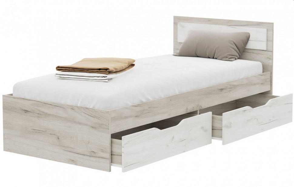 Кровать 608 с ящиками 90 Гармония Стендмебель